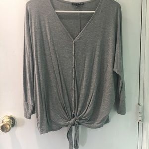 Gray Knot Top